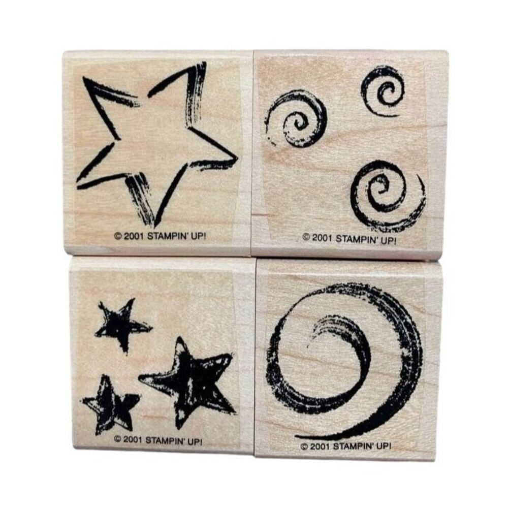Stampin Up Stars and Swirls Rubber Stamp Set